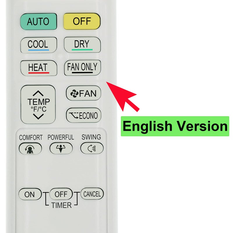 RCECAOSHAN Replacement for Daikin Air Conditioner Remote Control FTK09NMVJU FTX09NMVJU FTK12NMVJU FTX12NMVJU FTK18NMVJU FTX18NMVJU FTK24NMVJU FTX24NMVJU English Version Display in Fahrenheit - Image 5